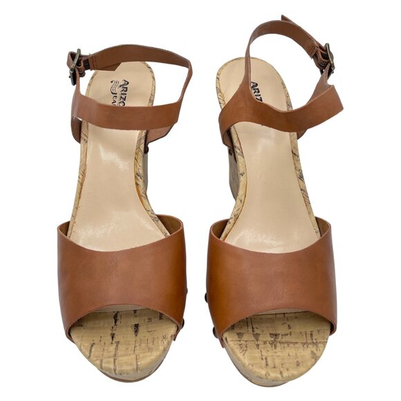 Women Brown Wedge Sandals Size 9 M - Picture 1 of 3